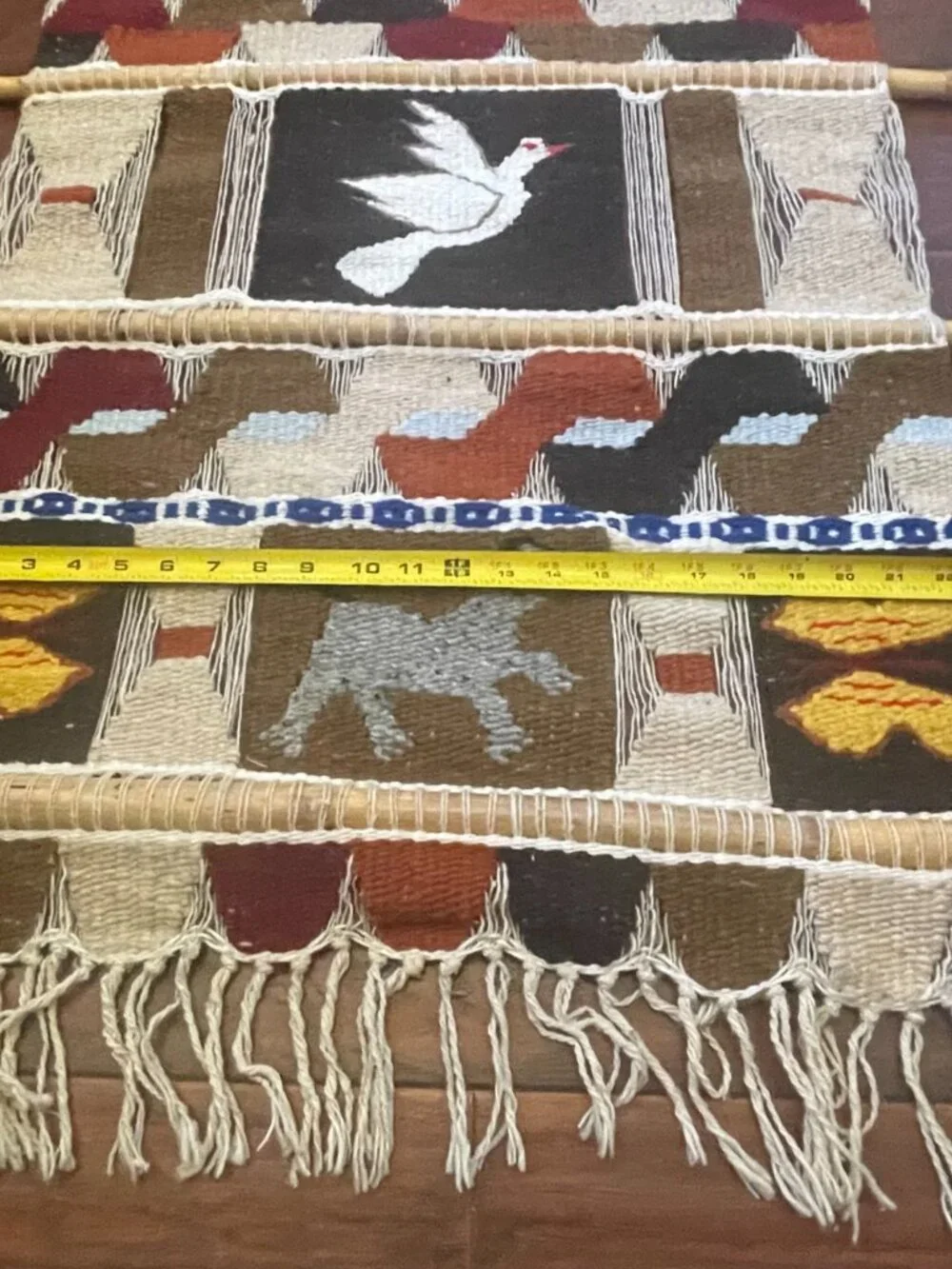 Woven Tapestry Hand-woven Panels Southwestern or Native American Wall Hanging